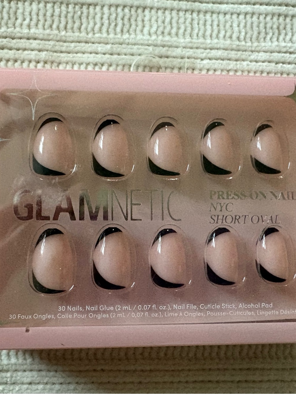 Glamnetic Black Nude Short Oval Press-On Nails NYC